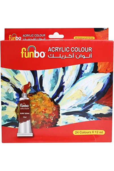 Funbo Acrylic Paint Set 24 col X 12ml Tubes