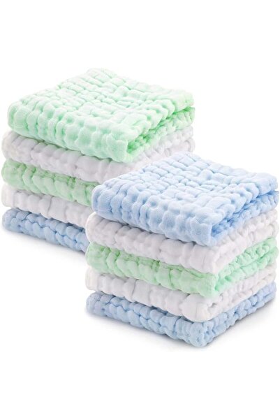 Delfino Silver DELFINO Baby Washcloths & Towels - Soft Muslin Cotton Natural ...