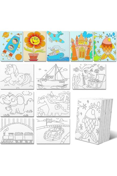 NALACAL 12Pcs Painting Canvas for Kids Panels, Art Canvas Painting Kit, 7.8 x...