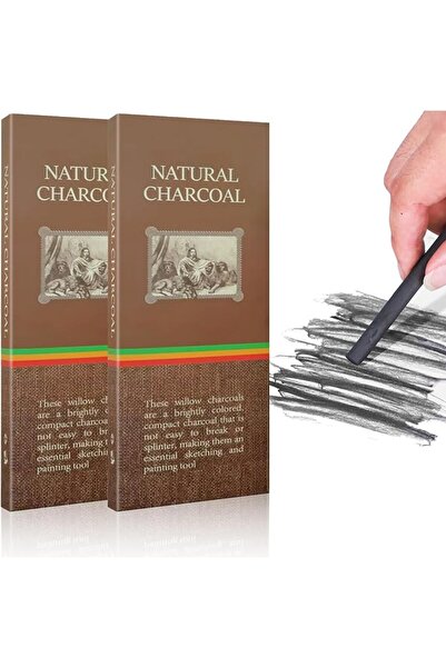 TERRIFI 20PCS Natural Black Willow Charcoal Sticks | 5-7mm Premium Drawing Ch...
