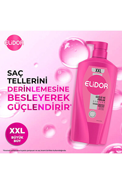 Elidor Şampuan Güçlü ve Parlak Büyük Boy XXL 880 ml x2
