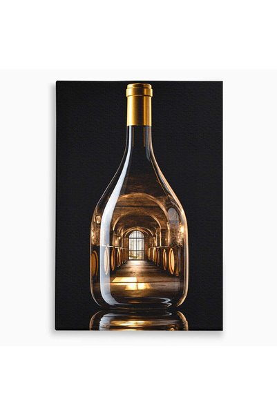Luxcanva Tablou Canvas Crama Reflecției 80x120 cm pe Sasiu Lemn Sticla Crama Vin