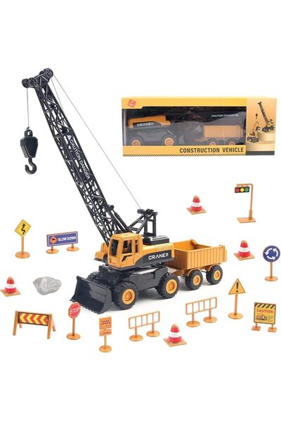 Jenilily Crane Toy Construction Vehicles Model Car, Toy Truck Gifts for Kids ...