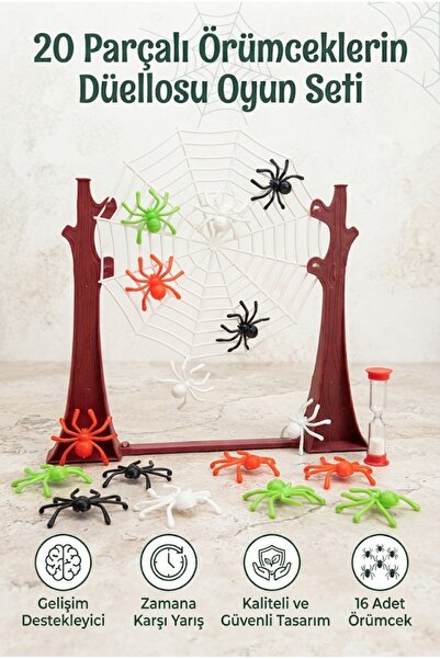 Tıfıl Toys Duel of the Spiders 20-Piece Hourglass Fun and Strategic Box with ...