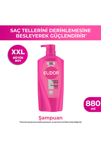 Elidor Şampuan Güçlü ve Parlak Büyük Boy XXL 880 ml
