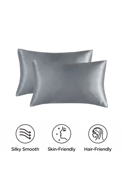 Generic Brand Fețe de pernă din satin (set de 2; cu efect de mătase): reduc î...
