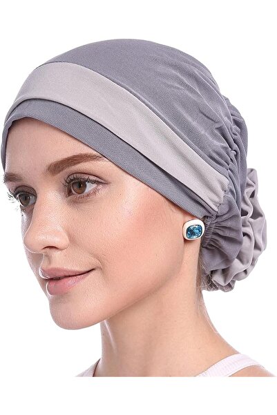 GENERAL Muslim Two Tone Hijab Cap for Women Turban Stretch Chemo Hat Flower S...