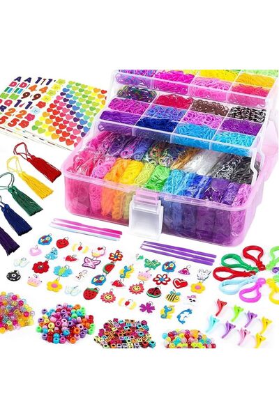 KASTWAVE 18000+ Rubber Band Bracelet Kit, 32 Colors Loom Bands Rubberband for...