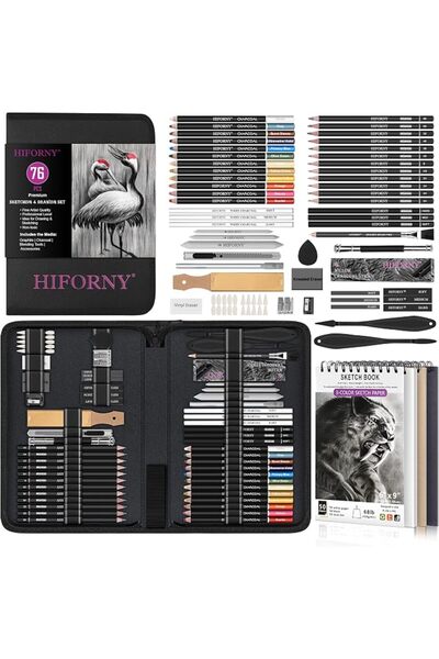 GENERAL HIFORNY 76 PCS Drawing Set Sketching Kit,Sketch Pencils Art Supplies ...