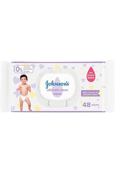 Johnson's Baby مناديل مبللة، عبوة تحتوي على 48 منديل، تنظيف فائق وعناية لطيفة...