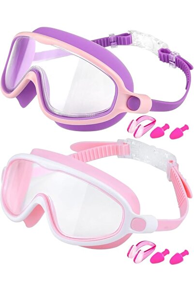 OASISGALORE 2 Pack Swim Goggles for Kids 3-15 Years Old, Wide View Anti-Fog &...