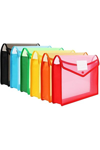 NO22MEN A4 Plastic Wallets, 5 Pcs Popper Wallet Plastic Document Folder Premi...