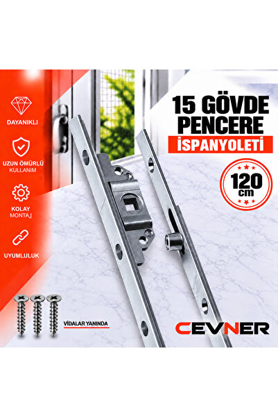 Genel Markalar CEVNER 15 Gövde Pencere İspanyoleti 120 cm – Montaj Vidaları D...