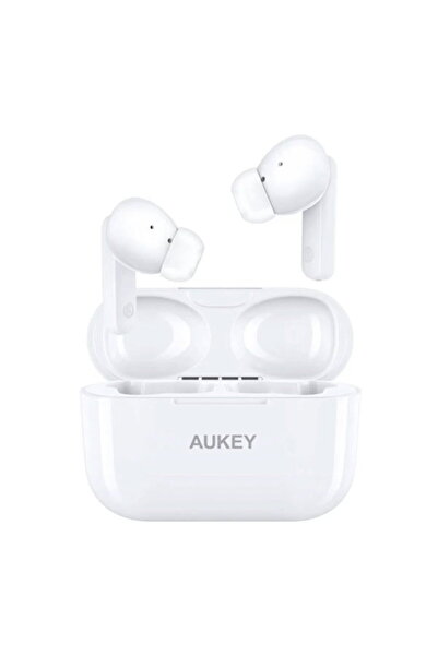 AUKEY سماعات أذن لاسلكية مزودة بخاصية إلغاء الضوضاء M1 NC، باللون الأبيض