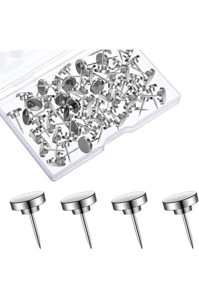 Tazweeq 25Pcs Strong Metal Thumb Tacks, Rustproof Push Pins for Cork Board, W...