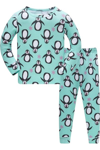 GENERAL Girls Pyjamas Sets Children Pajamas Cotton Long Sleeve PJs 2-Piece Sl...