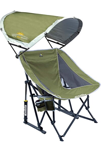 GCI Outdoor كرسي هزاز خارجي مع مظلة واقية من الشمس