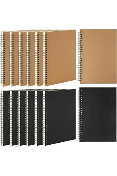 KASTWAVE 12 Pack Spiral Ruled Notebook A5 Lined Travel Notebook Colorful Note...