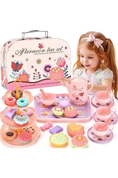 UANDME 46pcs Kids Tea Party Set for Little Girls, Princess Tea Time Toy for 3...
