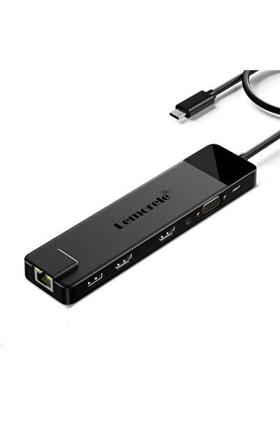 lemorele TC100 Σταθμός σύνδεσης USB-C με HDMI 4K, PD, Ethernet και σύνδεση 2 ...