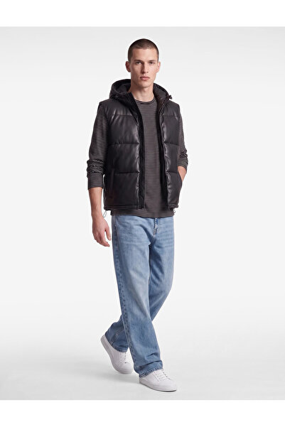 Koton Hooded Inflatable Vest with Zipper Pocket Detail