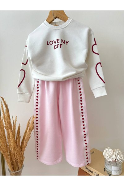 Alvadonna Heart Patterned Love My Girl Top and Bottom Set