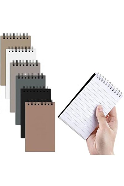 GENERAL 6 دفاتر ملاحظات صغيرة A7، مقاس 3×5 بوصة، دفاتر حلزونية صغيرة مقاومة ل...