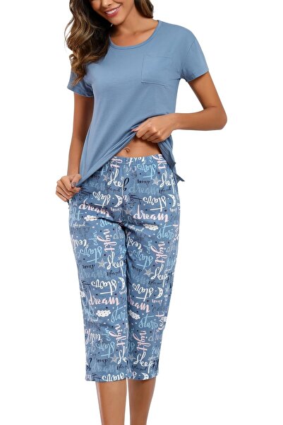 GENERAL PNAEONG Women’s Pajama Set - Sleepwear Tops with Capri Pants Casual a...