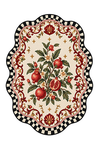 Rugs Modern Halı AURA Vintage Nar Desenli Dokuma Taban Dekoratif Halı auraplus46