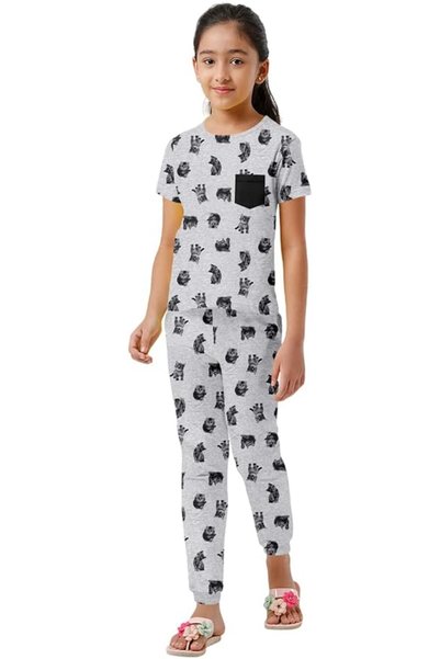 LAUREN SMITH Kids Cotton-Lycra Loungewear Set – Trendy Summer Prints, Pull-On...