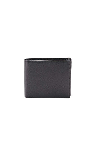 Trendyup Men's wallet made of genuine leather, foldable, with coin and card c...