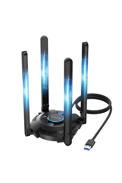 wavlink WiFi 7 BE6500 PC için USB WLAN çubuğu, üç bantlı USB WLAN adaptörü PC