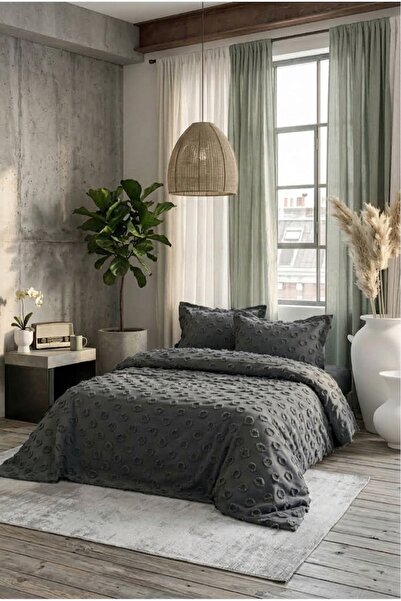 miar home perde tekstil طقم غطاء سرير 250 × 260 سم - موديل فالون مع 2 غطاء وس...
