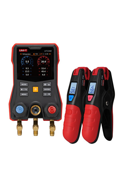 unı-t UT336E KIT Kablosuz Sıcaklık Kelepçeli Dijital Manifold Ölçüm Seti