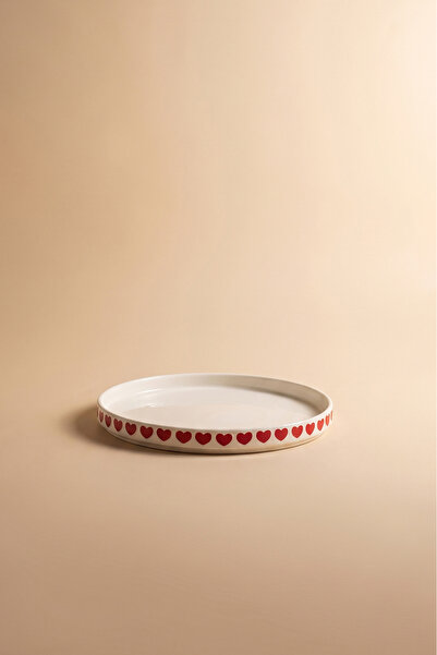 Karaca Sweetheart Kalp Detaylı Pasta Tabağı Beyaz21,5 cm