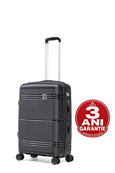 aventor Troler mediu, 67.5x46x26 cm, Polipropilenă, Lacăt TSA, 4 roți duble 3...
