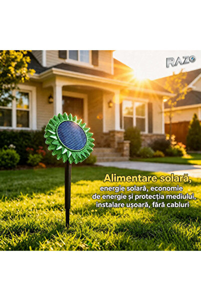 MODALITE Lampă solară LED floarea-soarelui 2 în 1, IP65, pentru perete și sol...
