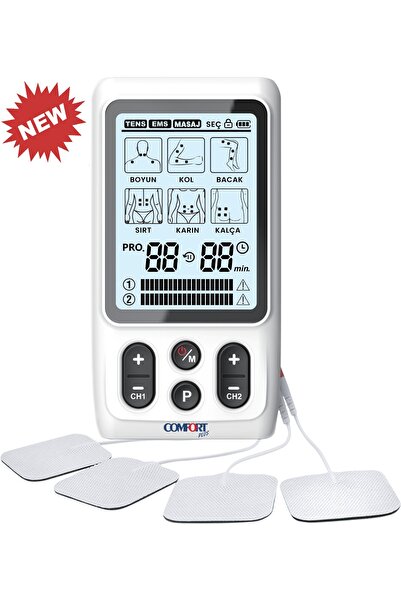 Comfort Plus M104A 2 Kanallı 4 Pedli Şarjlı Tens & Ems & Masaj Cihazı – 3'ü 1...