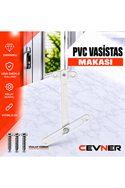 CEVNER PVC Vasistas Makası Beyaz Pencere Makası – Montaj Vidaları Dahil