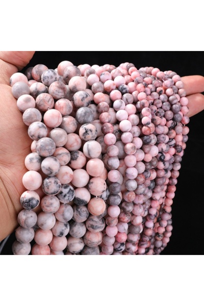 Choice 8mm 47pcs smooth zebra jasper Natural Stone Pink Zebra Jasper Beads 4 ...