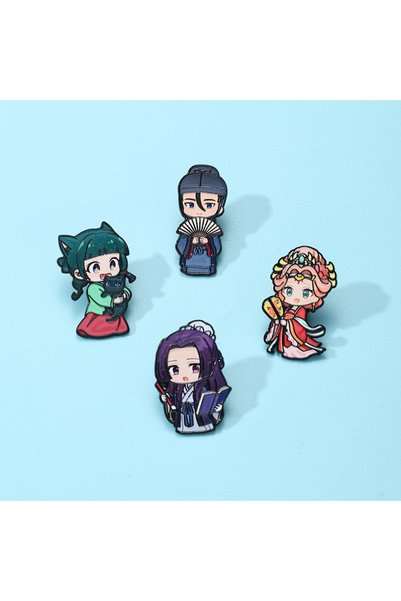 Choice 4Pcs-set 4pcs Cute Girls Enamel Pins Set Anime Characters Brooches for...