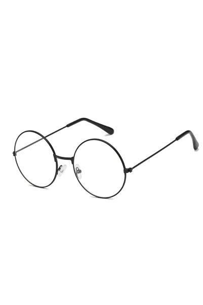 Choice black Eyeglass lens Round Metal Frame Glasses Flat Retro Art Glassesed...