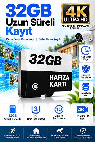 Visenox 32 GB Hafıza Kartı Faster Transfer Speed Class 10 4k Video Kayıt Güve...