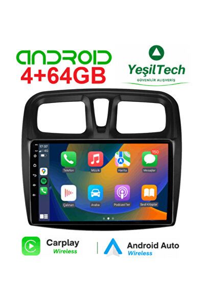 EXVOL RENAULT SYMBOL 4GB 64GB ANDROİD MULTİMEDYA CARPLAY 9 İNC HD IPS KAMERA ...