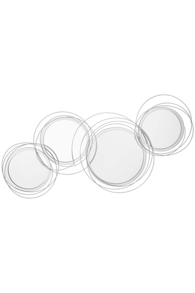 Generic Brand Set de oglinzi de perete, decor de perete cu 4 oglinzi rotunde,...