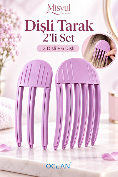 Ocean Comb Set 2-Piece Toothed Comb, 3-Toothed Comb Set, Hair Styling Comb