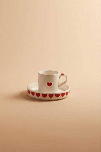Karaca Sweetheart Kalp Detaylı Kahve Fincan Takımı 90 ml