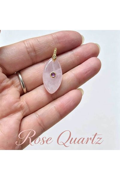 Choice Pink Crystal 1pc Natural Stone Pendant Amethyst Tiger Eye Oval Water D...