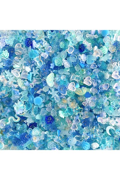 Choice 50pcs Blue 50pcs 3D Colorful Mixed Kawaii Resin Nail Art Rhinestones C...
