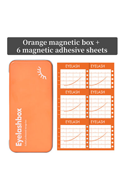Choice Orange 7pcs Magnetic Eyelash Extension Storage Box with 6 Lash Tiles H...